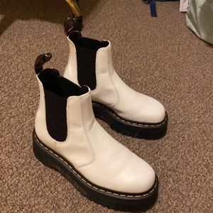 White Doc Marten Chelsea Platform boots